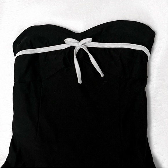 Motel Rocks Panolia Bow Front Bandeau Mini Dress in Tailoring Black - Picture 10 of 13